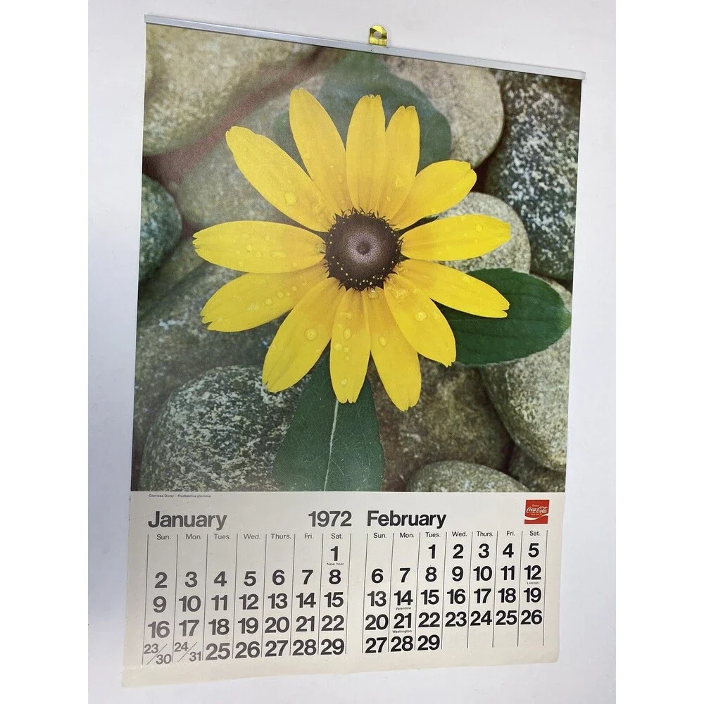 Vintage 1972 Coca Cola Advertising Calendar August 12 Missing Misprint - Nature